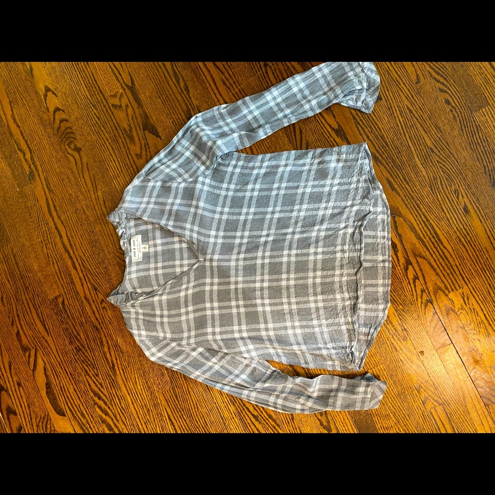 Anthropologie grey plaid shirt - Picture 2 of 4